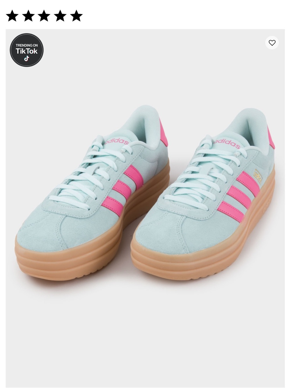 adidas Women's Mint Blue with Pink Stripes Platform Sneakers
